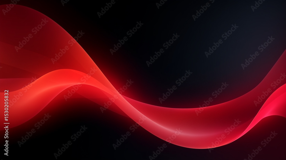 Poster abstract red wave on black background modern graphic design element