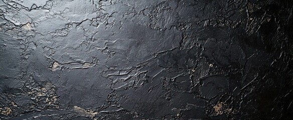 Fototapeta premium Dark, textured surface with a rough, uneven pattern and subtle variations in shade, creating a dramatic and moody aesthetic