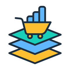 Layered Market Presentation Icon