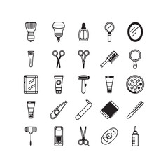 Seamless black vector pictogram set for medical and health web design