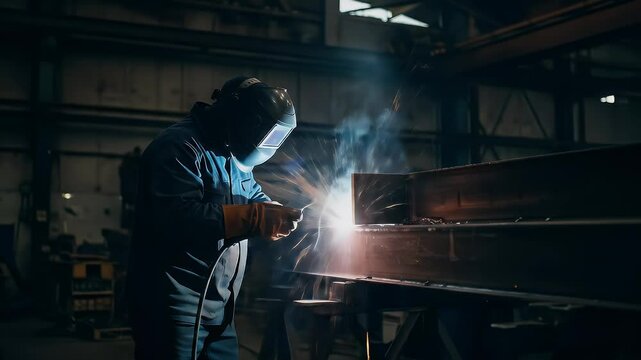 the welder is working extra carefully


