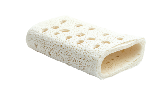 Hollow, perforated,  light beige block - Powered by Adobe