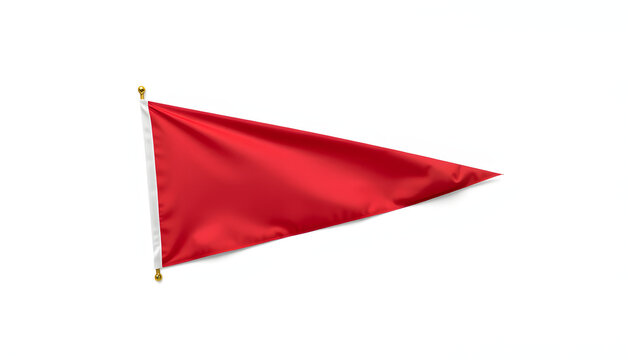 Crimson banner flag mockup on pristine white background, professional photography. with white shades