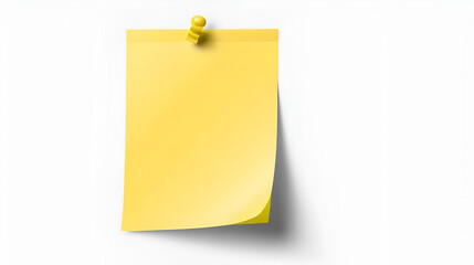 yellow sticky note pinned isolated on tranpsarent png