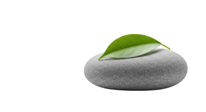 Zen Stone with Leaf PNG Image for Relaxing Design