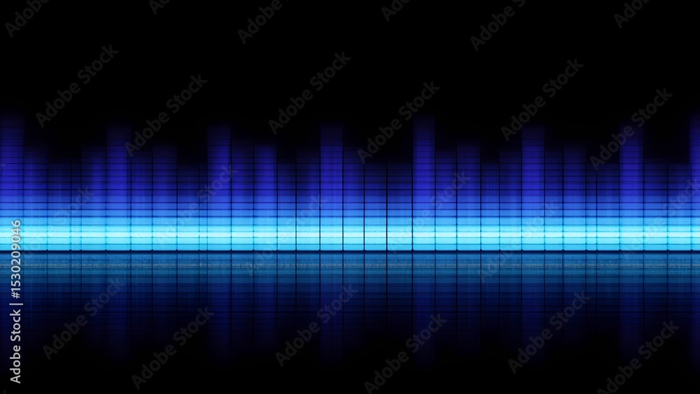 Poster dynamic audio waveform display digital art scene sound visualization abstract environment close-up p