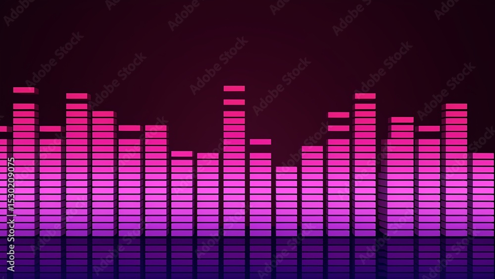 Aufkleber dynamic audio waveform visualization digital art abstract background studio environment vibrant colo