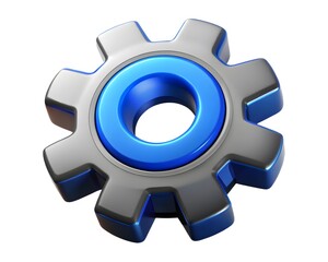 3d render of a blue and gray gear isolated on white background Created using generative AI
