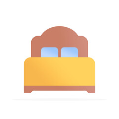bed icon, colored flat vector. modern and minimalist design