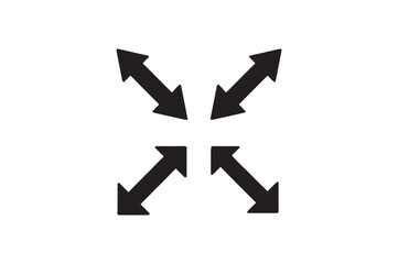 Obraz premium Expand Arrows Set silhouette vector with white background