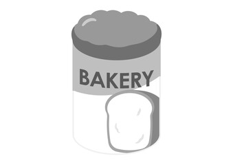 ふたをあけたパンの缶詰のイラスト