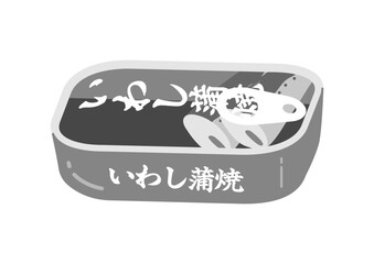 いわしの蒲焼缶のイラスト