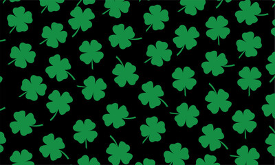 Simple vector four leaf clover seamless pattern. Vector seamless clover pattern. Cute floral background