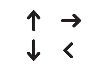 Minimal Arrow Elements silhouette vector with white background