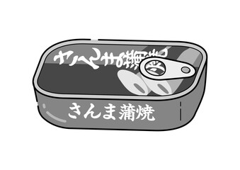 さんまの蒲焼缶のイラスト