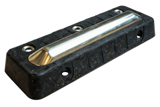 Heavy-duty rubber dock bumper for protecting boats and docks isolated with transparent background