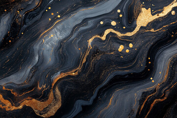 black marble with golden lines background