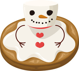 Melted Marshmallow Snowman Cookies

