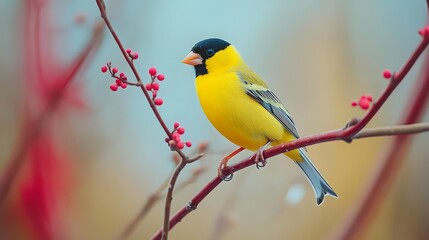 Fototapeta premium Goldfinch Resting Gracefully