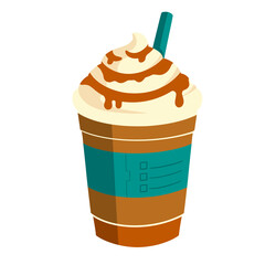 Caramel Frappe With Whipped Cream