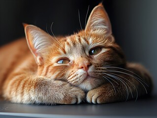 Fototapeta premium Senior Cat Relaxing on Table