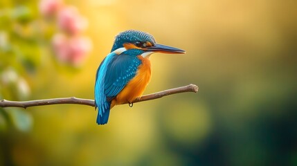 Fototapeta premium Kingfisher on a Bare Twig