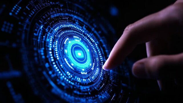 Digital Interaction: A Fingertip's Touch on Futuristic Technology