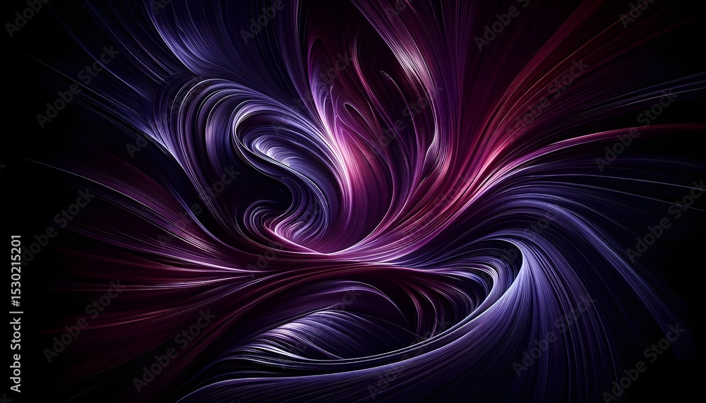 Poster black and shiny purple dynamic flowing lines gradient