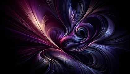 Black and shiny purple dynamic flowing lines gradient