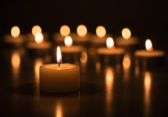 Single Candlelight in the Dark: A Serene and Peaceful Atmosphere
