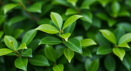 Fototapeta premium Lush green foliage creating a vibrant natural backdrop on a sunny day