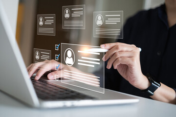 Human resource HR management recruitment connection global job career business corporate concept