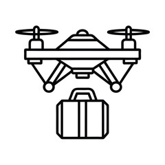 Futuristic drone delivery with anti gravity icon vector illustration