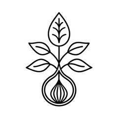 Tree growth from seed silhouette icon vector illustration