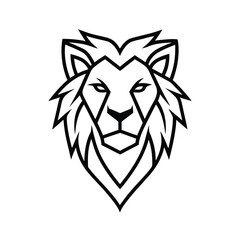 Geometric lion head sharp lined logo icon vector illustration