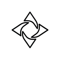 Geometric triangle vortex fusion icon vector illustration