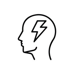 Lightning idea intuition silhouette icon vector illustration
