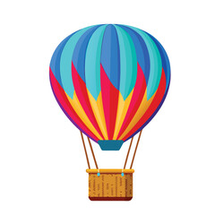 Obraz premium Colorful and vibrant hot air balloon illustration isolated on a white background perfect for designs.