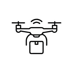 Anti gravity drone in delivery motion icon vector illustration