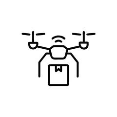 Anti gravity logistics drone icon vector illustration