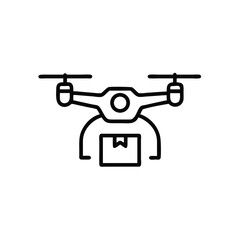 High-tech drone delivery concept icon vector illustration