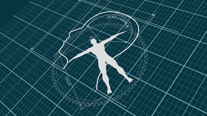 The Vitruvian Man Represents the Concept of Physical and Mental Condition - Powered by Adobe