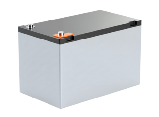 Large industrial lithium ion battery pack isolated on transparent background