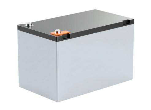 Large industrial lithium ion battery pack isolated on transparent background