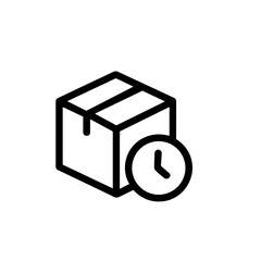 Simple Line Art Box Delivery Time Icon Shape Symbol Illustration