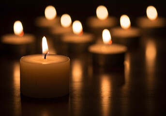 Illuminated Serenity: A Collection of Burning Candles