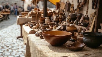 Medieval Artisan Market: Pottery and Crafts