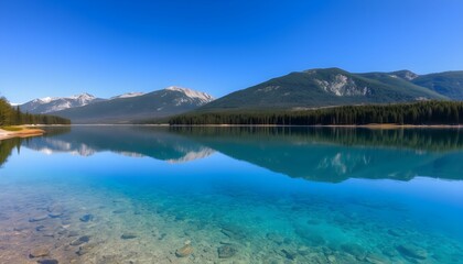 Naklejka premium lake in the mountains of canada