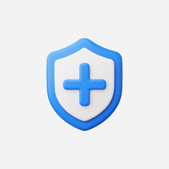 3d Realistic Protection Shield icon vector Illustration