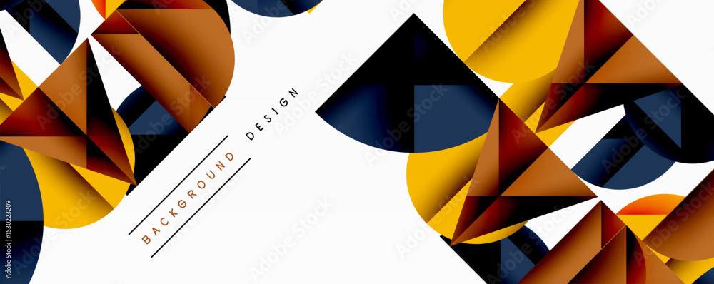 Poster abstract geometric shapes, vibrant colors, dynamic composition. modern design elements create visual